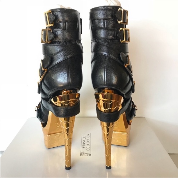 NWT Versace Bondage Triple Platform Leather Bootie - Picture 11 of 12